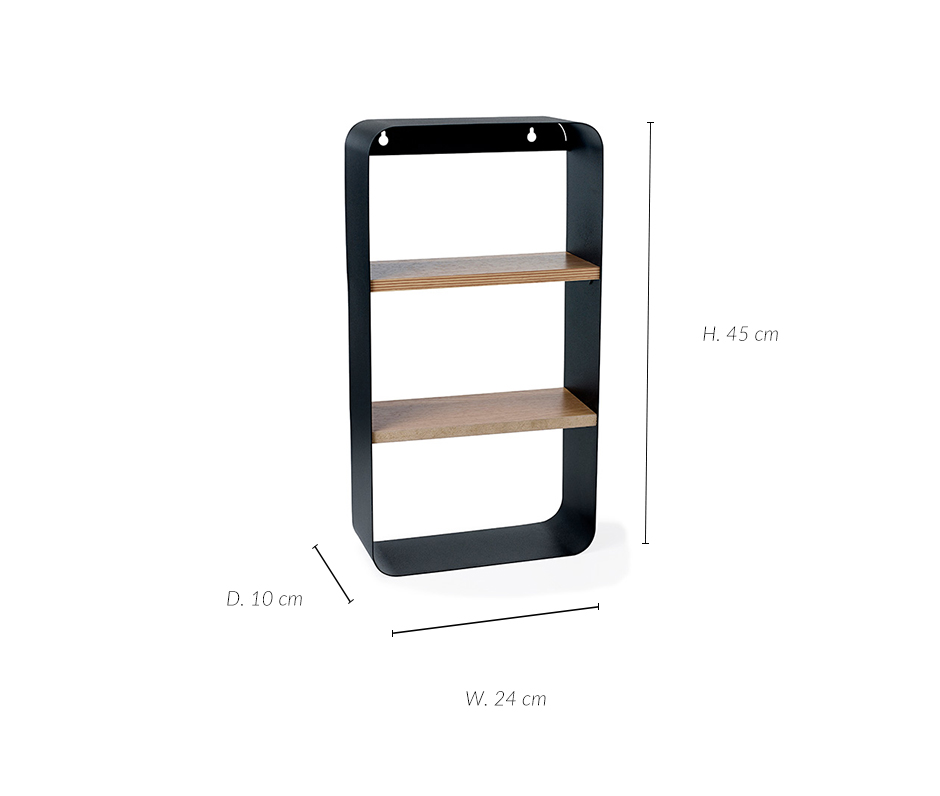 Shelve, Room, 24 x 10 x 45cm, Black, 976060