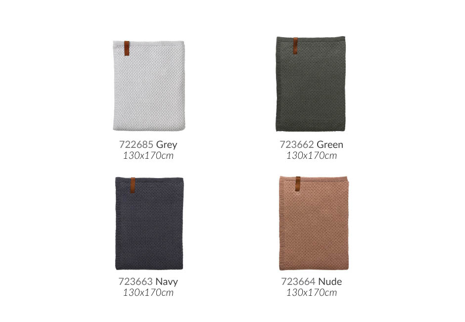Plaid Sailor Knit , 130x170cm, Grey, 722685