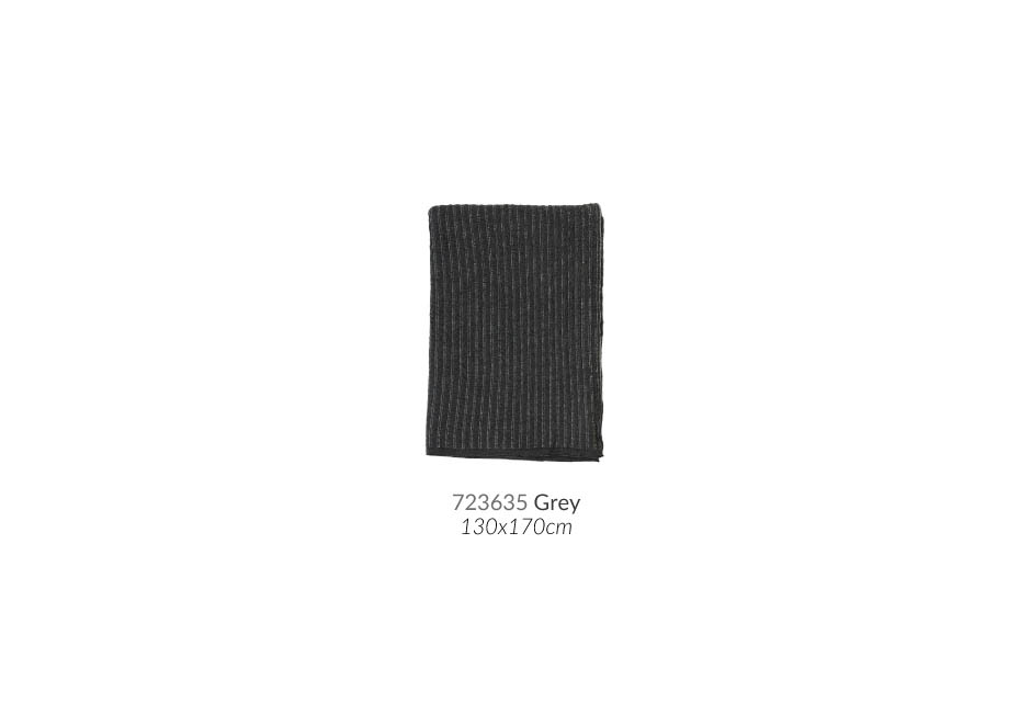 Plaid Needle stripe, 130x170cm, Grey, 723635