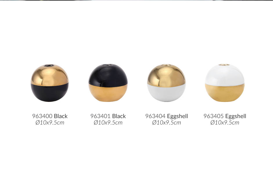 Candleholder Top Gold, Ø10×9.5cm, EGGSHELL, 963404