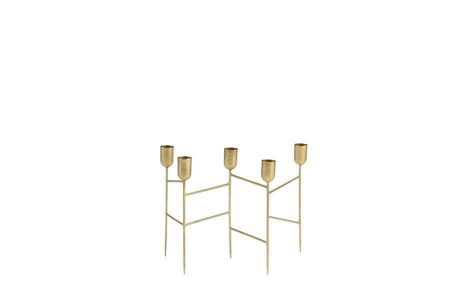 Candlestick Spids, 22×12.5×19.5cm, Gold, 963617