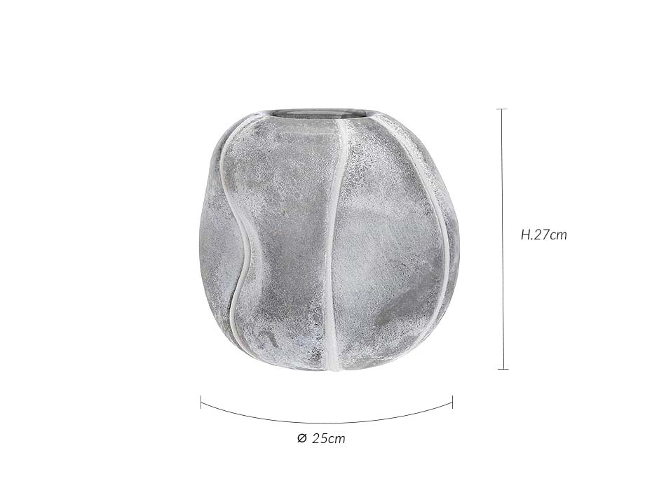 Vase Mak, Ø25x27cm, Grey, 963709