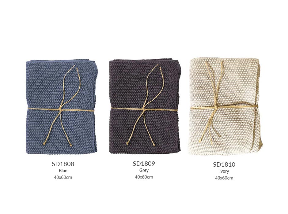 Towel 2pack Knit, 40x60cm, Grey, 726564