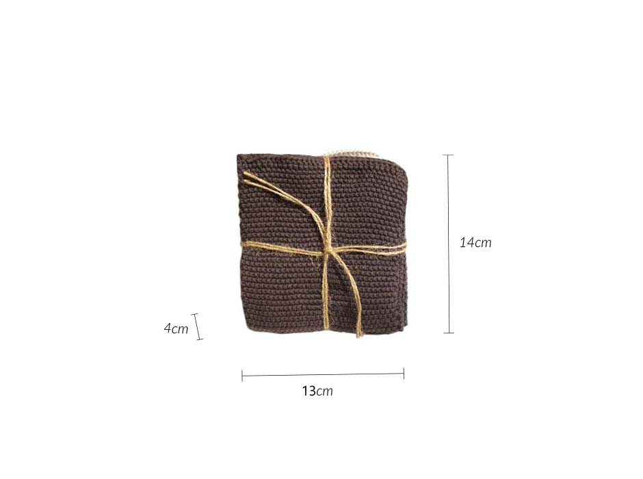 Dish cloth 3pcs Knt, 25x25cm, Grey/Blue/Ivory, 726489