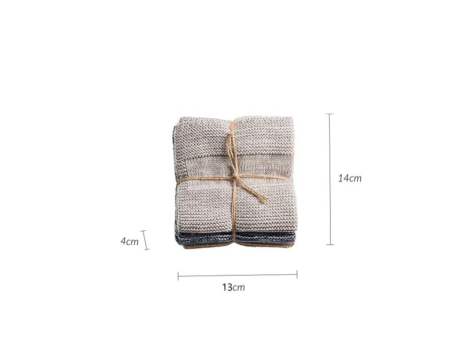 Dish cloth 3pack, 25x25cm, Ivory/Blue/Brown, 724324