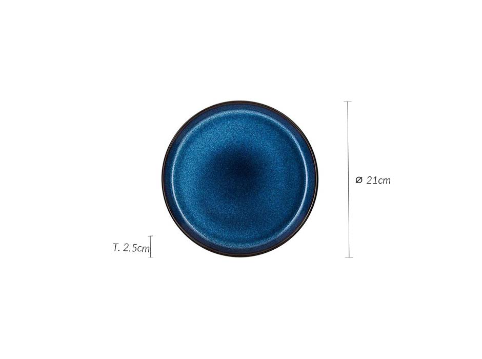 Plate, Ø21×2.5cm, Bllue, 821258