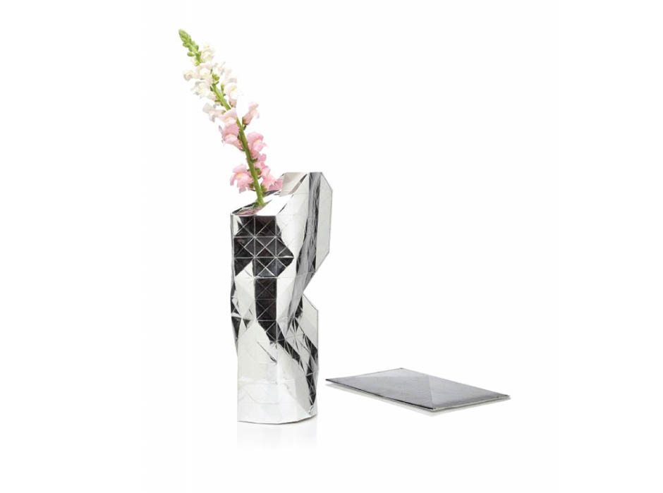 Paper Vase Cover Silver, 24x14x42cm, FP1090