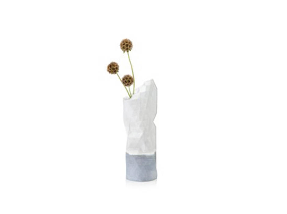 Paper Vase Cover Small White Watercolor, 11x8x25cm, FP2030