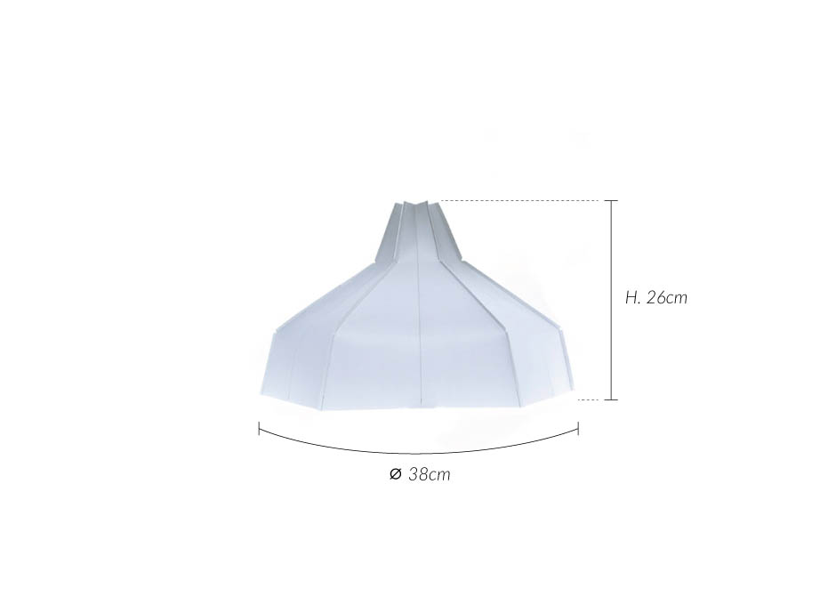 Folded Lampshade Grey Gradient, 38x26x2cm, FP3050