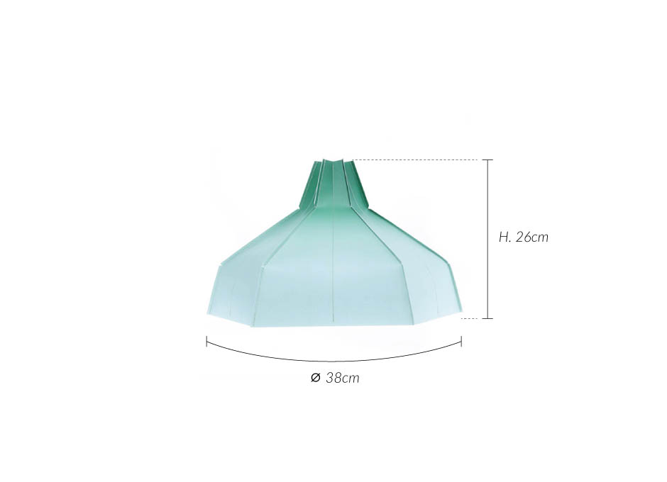 Folded Lampshade Green Gradient, 38x26x2cm, FP3040