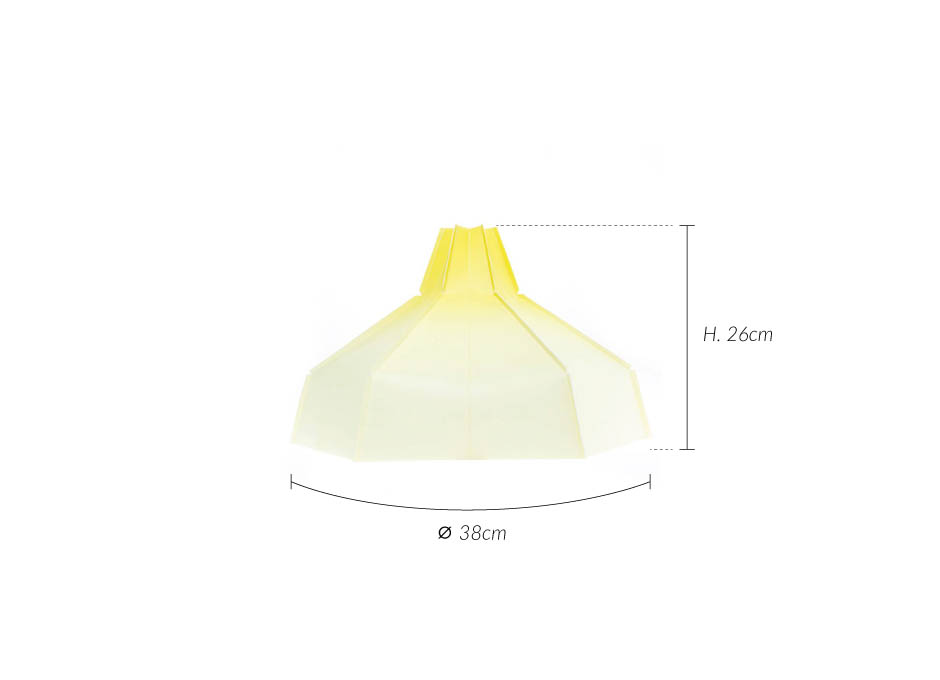 Folded Lampshade Yellow Gradient, 38x26x2cm, FP3010