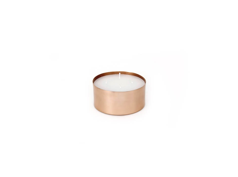 FOS CANDLE MEDIUM, Ø16x8cm, Copper, XLBA9203-44